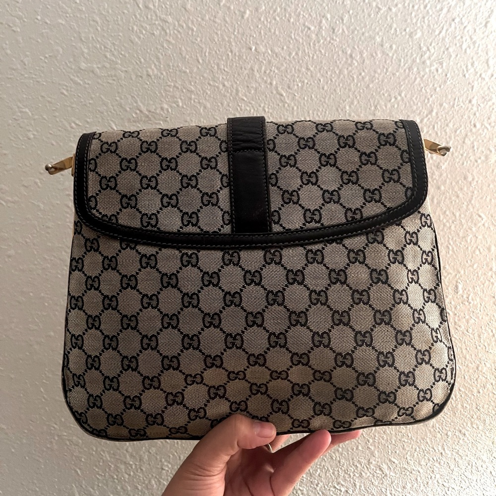 Gucci Black and Gold Monogram Bag - Picture 6 of 16